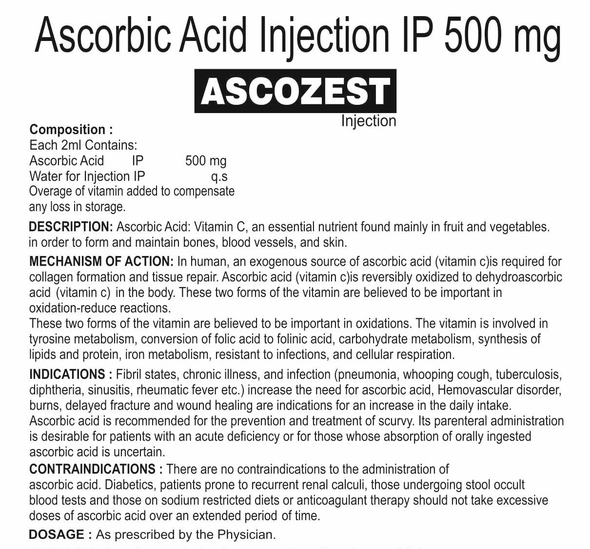 ASCOZEST INJECTION